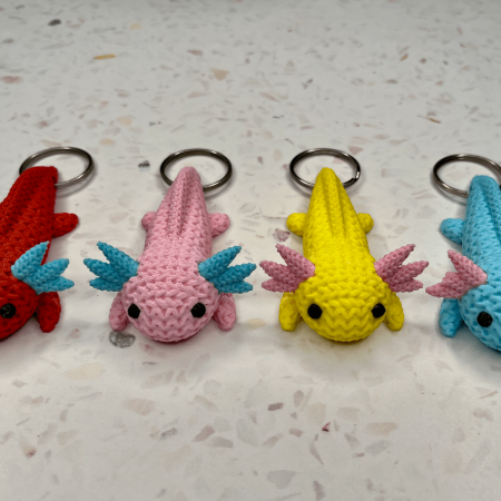 Axolotl Keychain – Colorful & Cute!