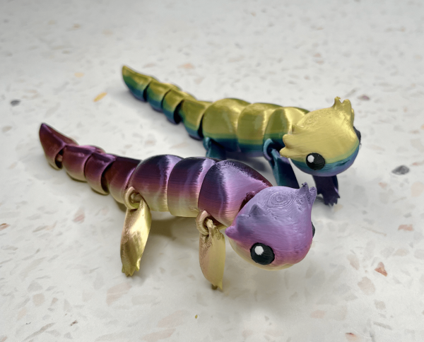 Both_Side-min Rainbow Articulated Axolotl - Wiggly and vibrant! (Colours may vary)